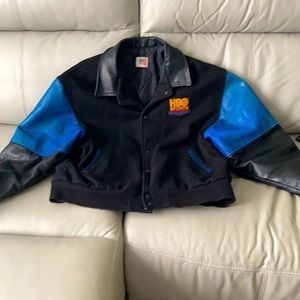 Men’s L Vintage Bomber Jacket circa 1980’s. Wool/leather. Collectors jacket